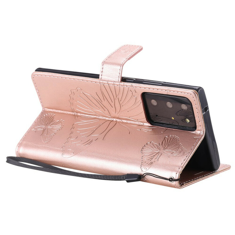 Funda Samsung Galaxy Note 20 Ultra Mariposas gigantes con colgante