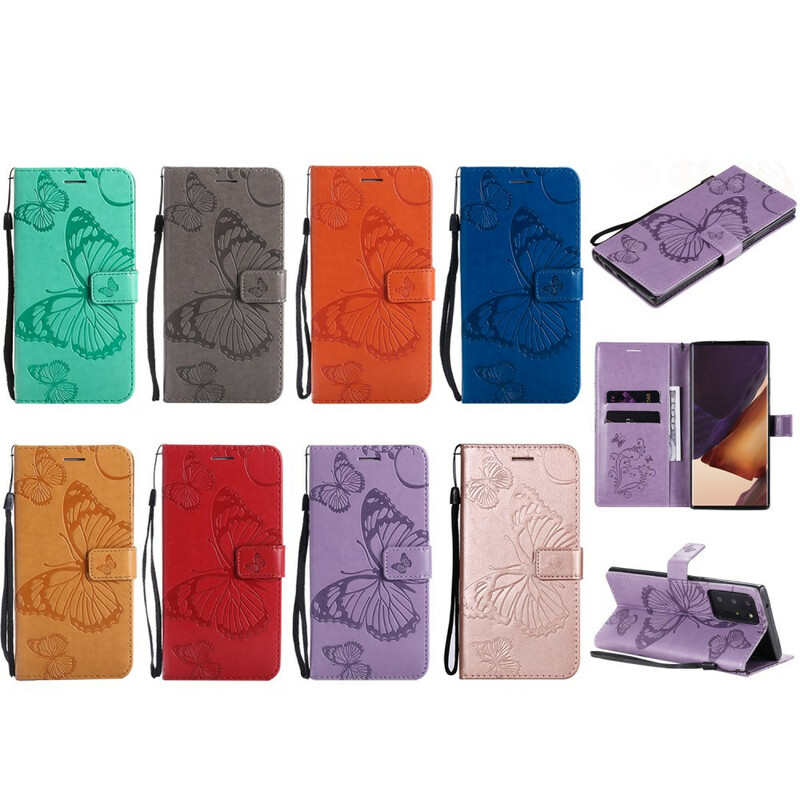 Funda Samsung Galaxy Note 20 Ultra Mariposas gigantes con colgante