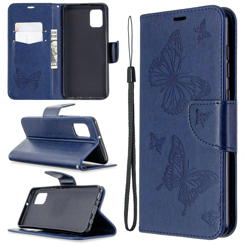 Funda Samsung Galaxy A31 Mariposas en vuelo con colgante