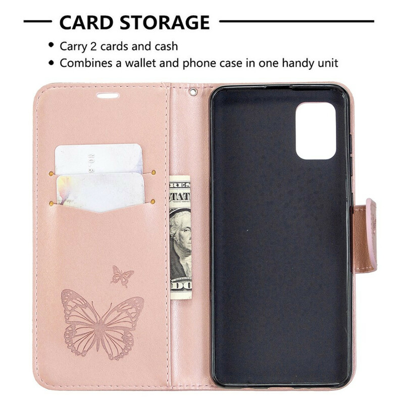 Funda Samsung Galaxy A31 Mariposas en vuelo con colgante