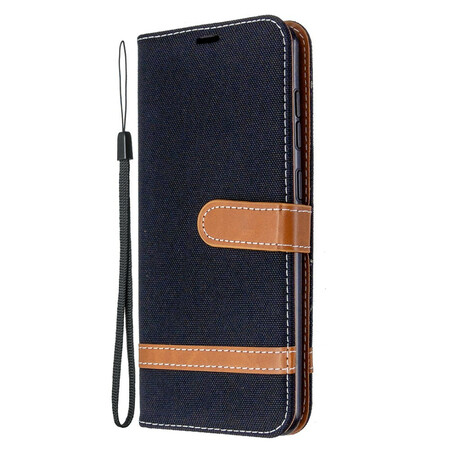 Samsung Galaxy A31 Funda de tela y efecto cuero con colgante