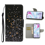 Samsung Galaxy A31 Funda de estrellas y purpurina con colgante