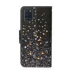 Samsung Galaxy A31 Funda de estrellas y purpurina con colgante