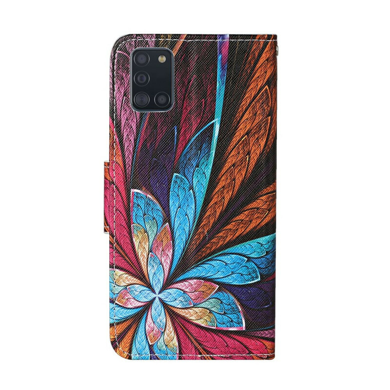 Funda Samsung Galaxy A31 Hojas de colores con colgante