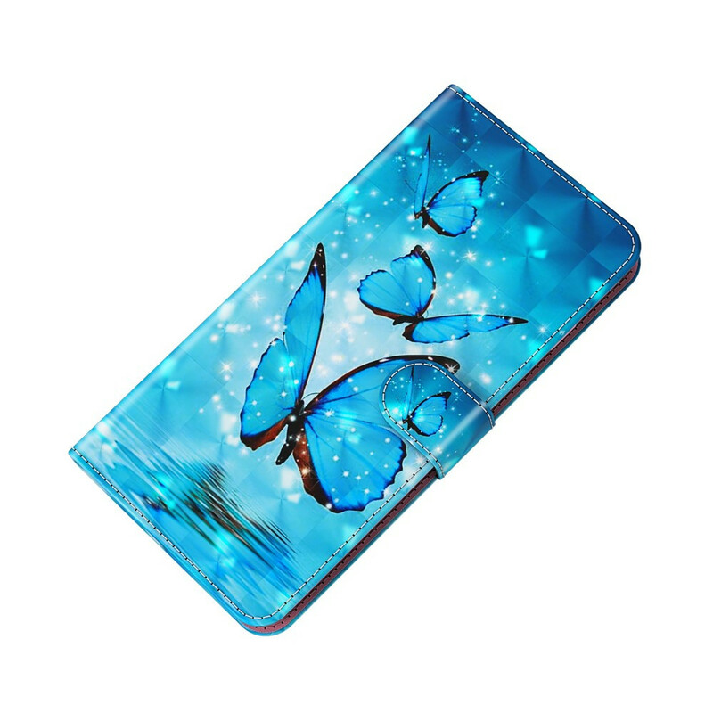 Funda Samsung Galaxy A12 Mariposas Azules Voladoras