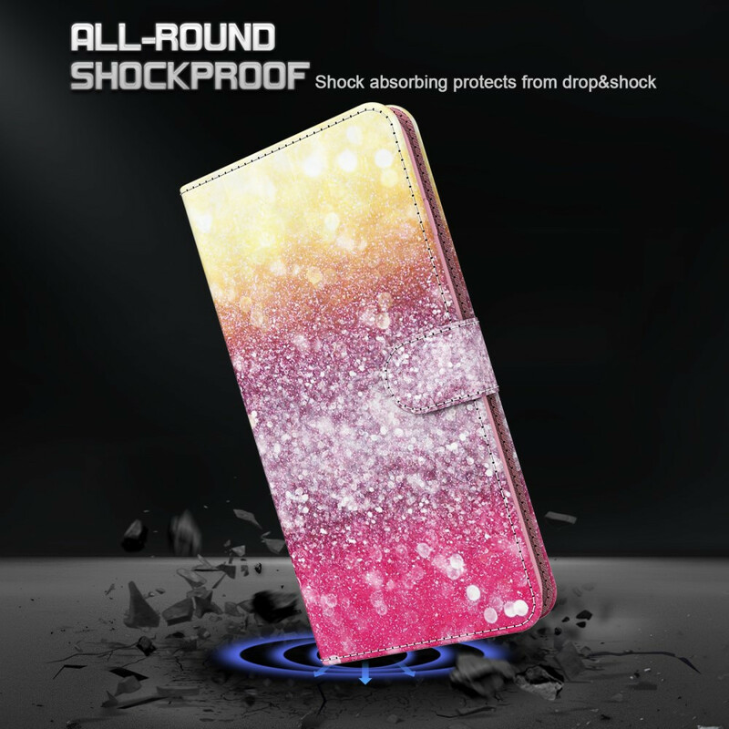 Samsung Galaxy A12 Gradient Glitter Funda Magentas