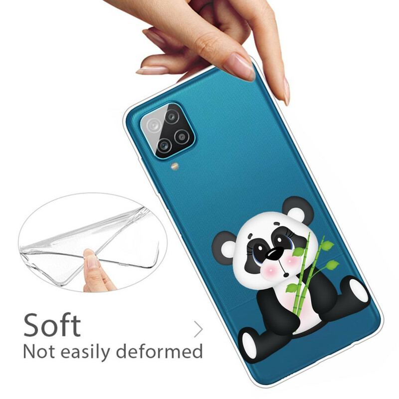 Samsung Galaxy A12 Funda Transparente Panda Triste