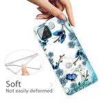 Samsung Galaxy A12 Funda Transparente Mariposas y Flores Retro
