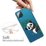 Samsung Galaxy A12 Funda Transparente Panda Sobre Bambú