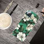 Samsung Galaxy A12 Funda Pintada Flores Blancas