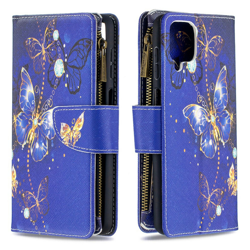 Funda Samsung Galaxy A12 Zipped Pocket Butterflies