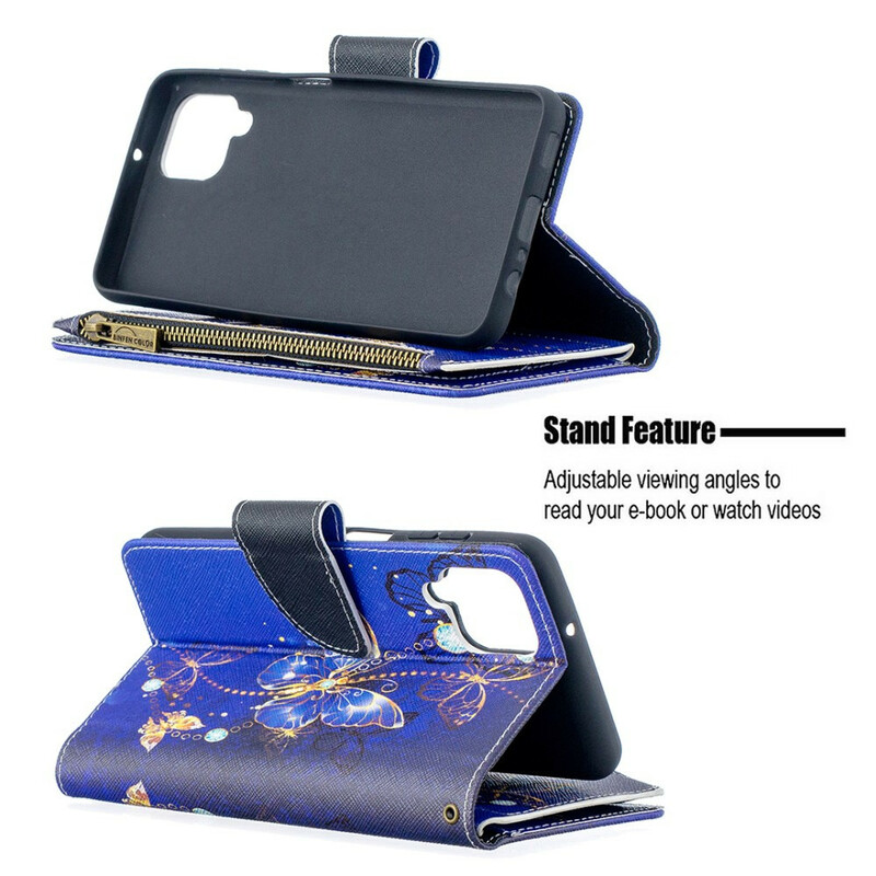 Funda Samsung Galaxy A12 Zipped Pocket Butterflies