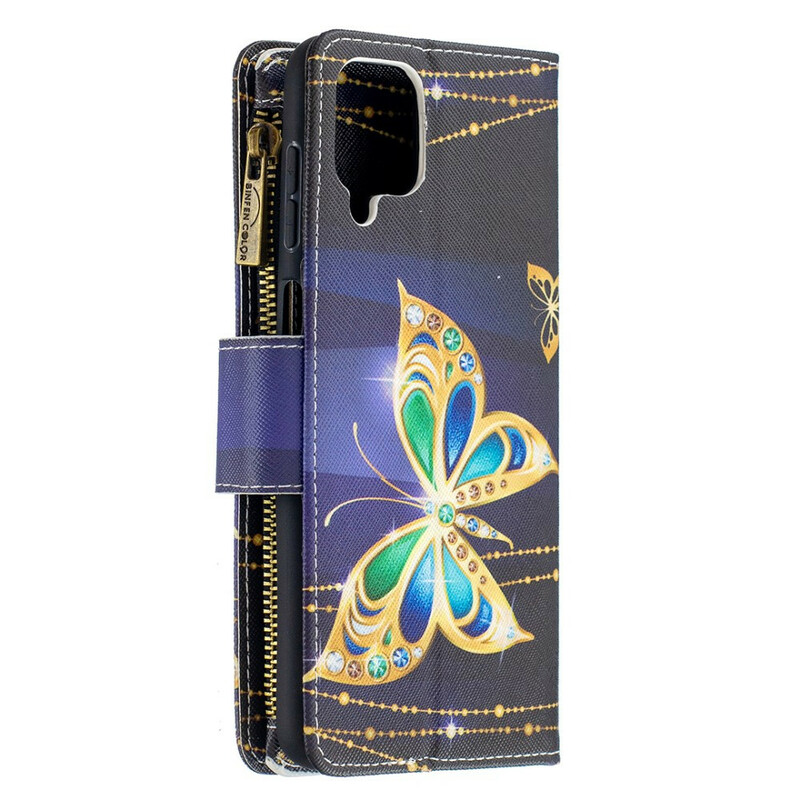 Funda Samsung Galaxy A12 Zipped Pocket Butterflies