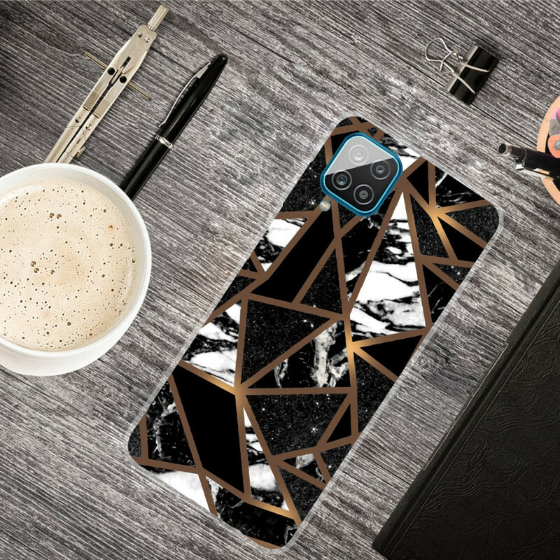 Funda de mármol geométrica para el Samsung Galaxy A12