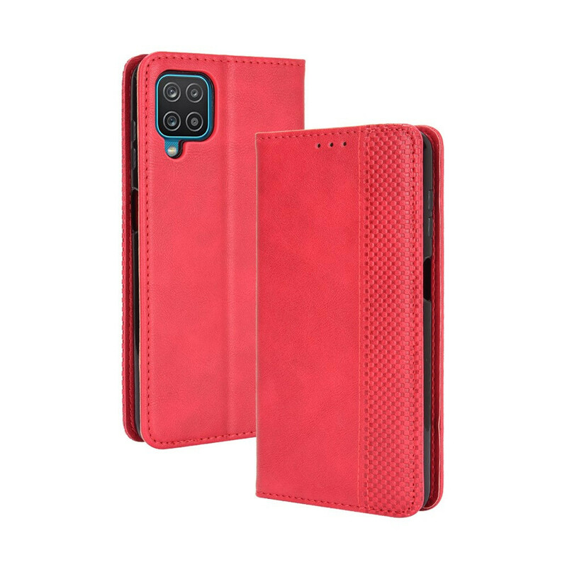 Funda abatible Samsung Galaxy A12 Efecto Cuero Estilo Vintage