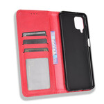 Funda abatible Samsung Galaxy A12 Efecto Cuero Estilo Vintage