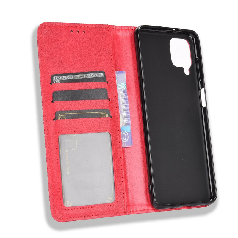 Funda abatible Samsung Galaxy A12 Efecto Cuero Estilo Vintage