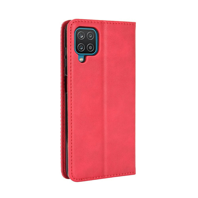 Funda abatible Samsung Galaxy A12 Efecto Cuero Estilo Vintage