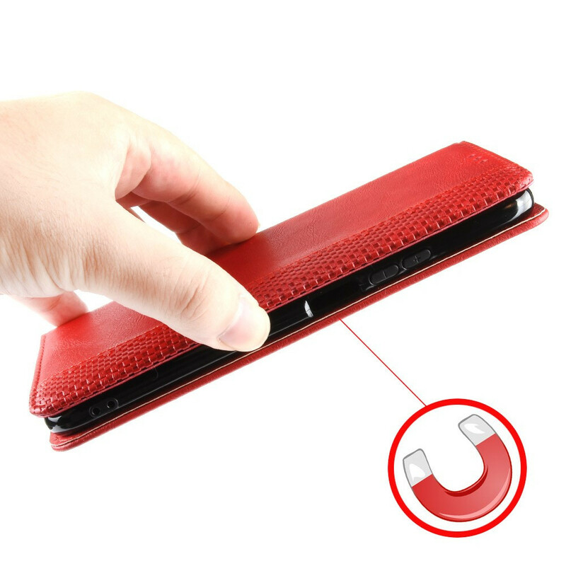 Funda abatible Samsung Galaxy A12 Efecto Cuero Estilo Vintage