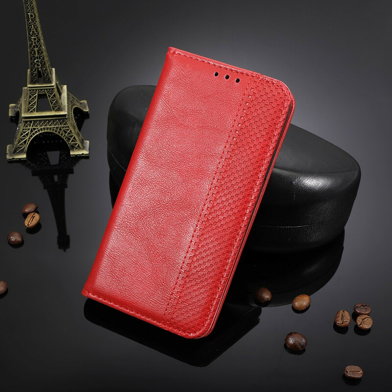 Funda abatible Samsung Galaxy A12 Efecto Cuero Estilo Vintage