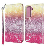 Samsung Galaxy S21 5G Glitter Funda Magenta