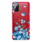 Funda de flor azul para Samsung Galaxy A02s