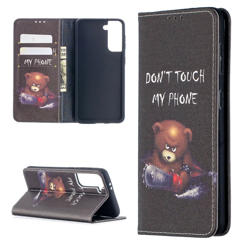 Flip Cover Samsung Galaxy S21 5G Dangerous Bear