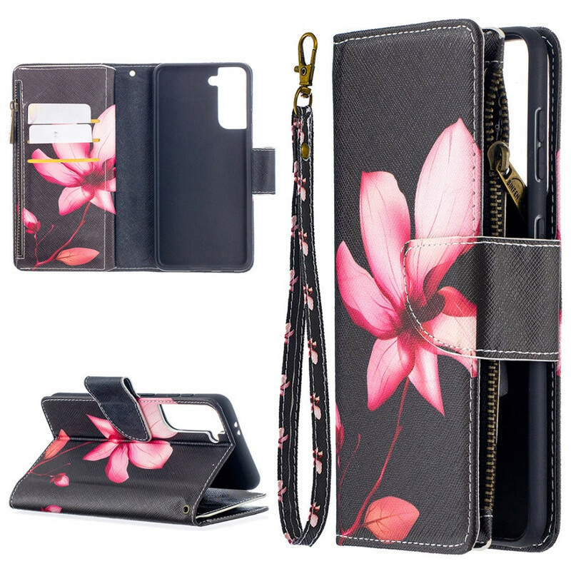 Funda de bolsillo con cremallera Samsung Galaxy S21 5G Flor