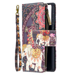 Funda de elefante con cremallera para Samsung Galaxy S21 5G