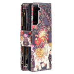 Funda de elefante con cremallera para Samsung Galaxy S21 5G