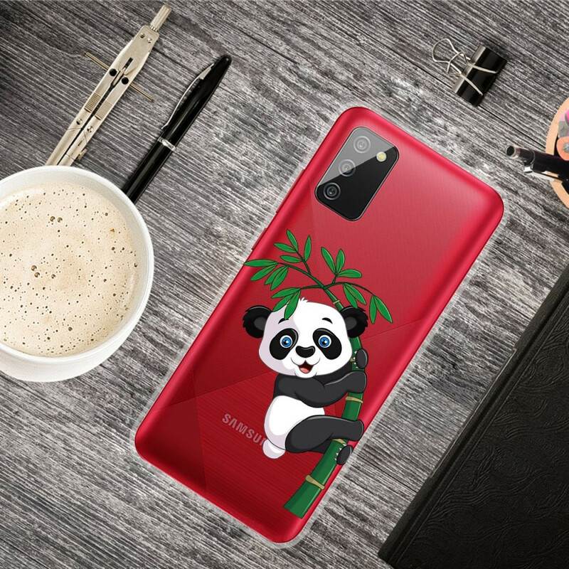 Samsung Galaxy A02s Funda Transparente Panda Sobre Bambú