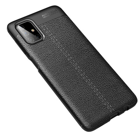 Funda de piel Samsung Galaxy M51 efecto lichi doble línea