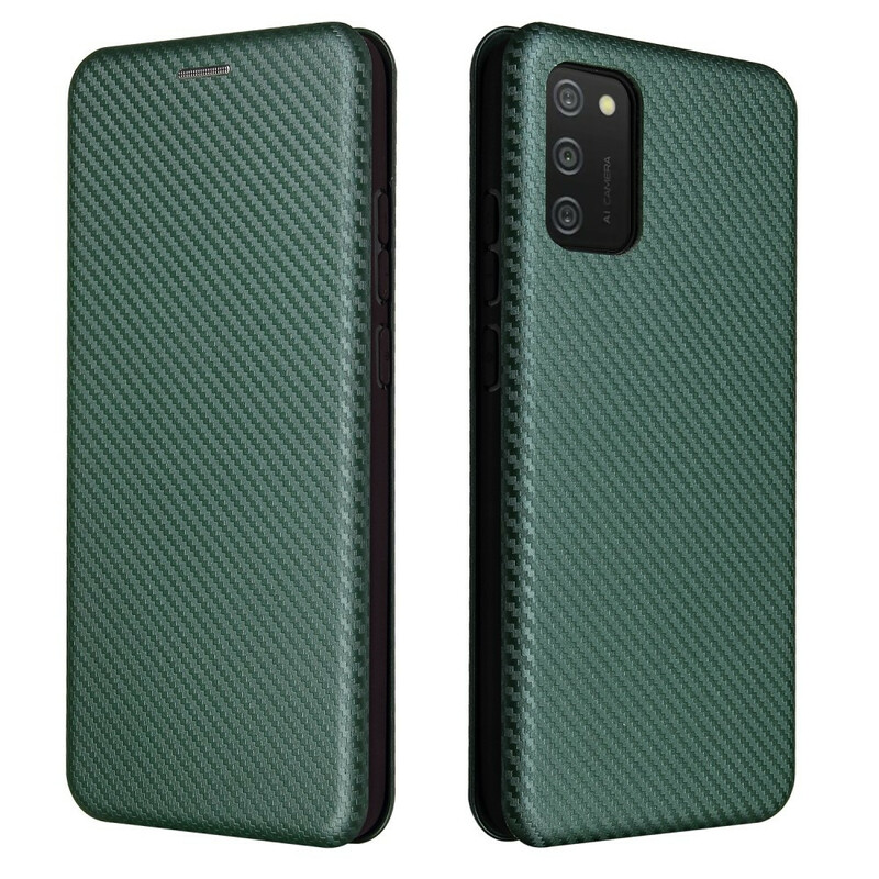 Flip Cover Samsung Galaxy A02s Fibra de Carbono