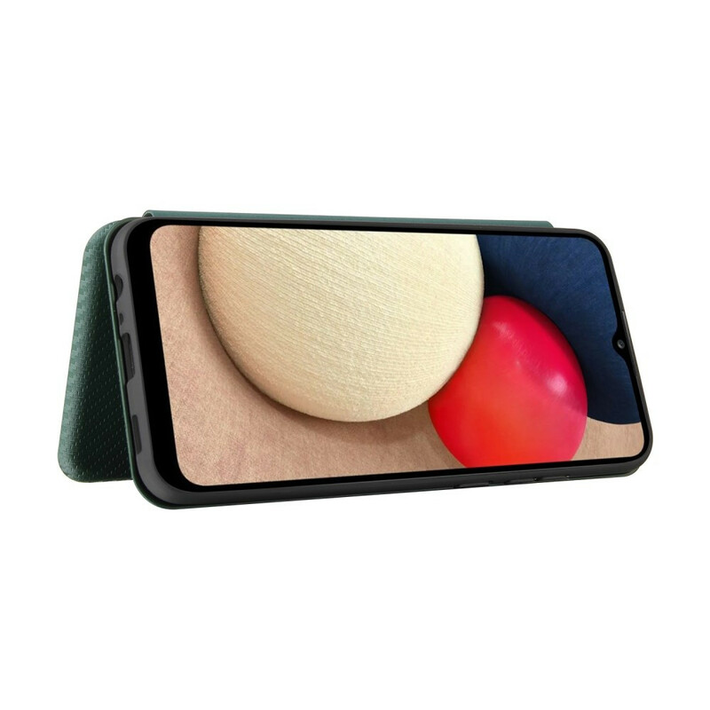 Flip Cover Samsung Galaxy A02s Fibra de Carbono
