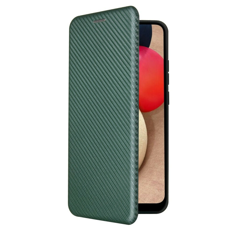 Flip Cover Samsung Galaxy A02s Fibra de Carbono