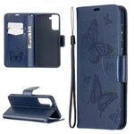 Funda Samsung Galaxy S21 Plus 5G Mariposas y solapa oblicua