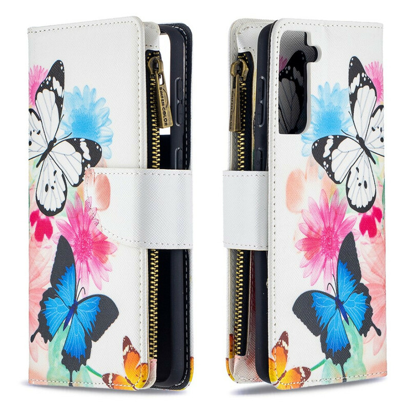Funda Samsung Galaxy S21 Plus 5G Zipped Pocket Butterflies
