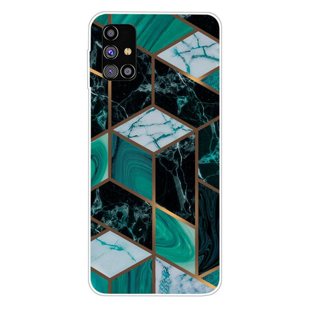 Funda de mármol geométrica para Samsung Galaxy M51