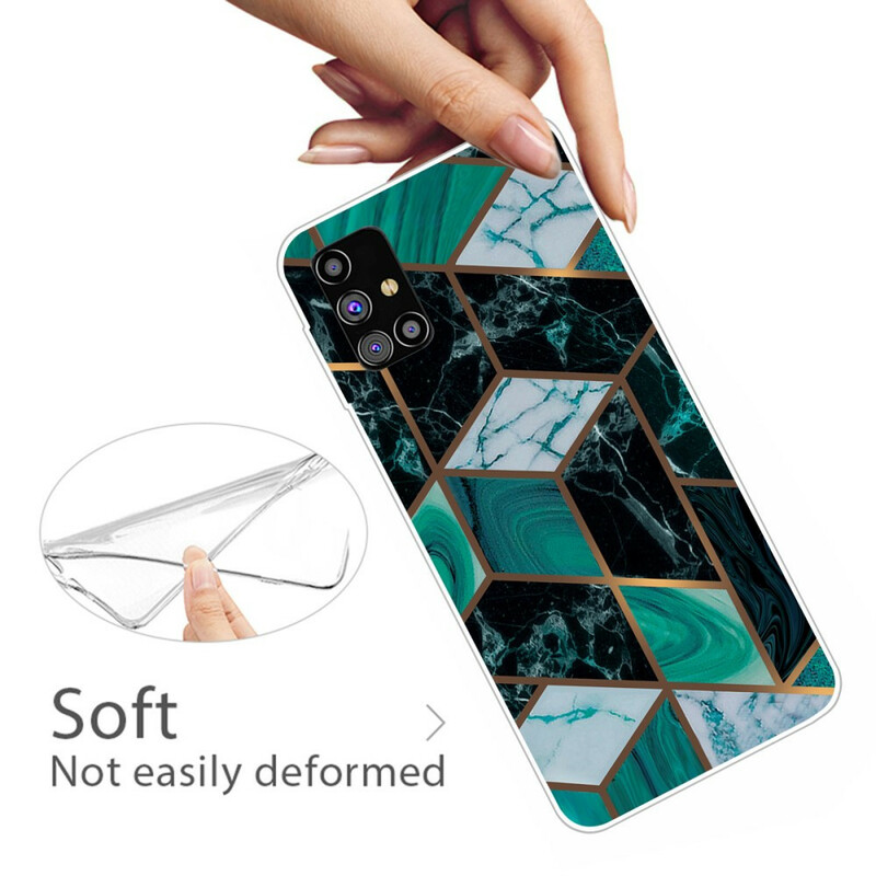 Funda de mármol geométrica para Samsung Galaxy M51