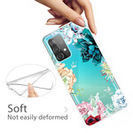 Samsung Galaxy A72 5G Funda de flor de acuarela transparente