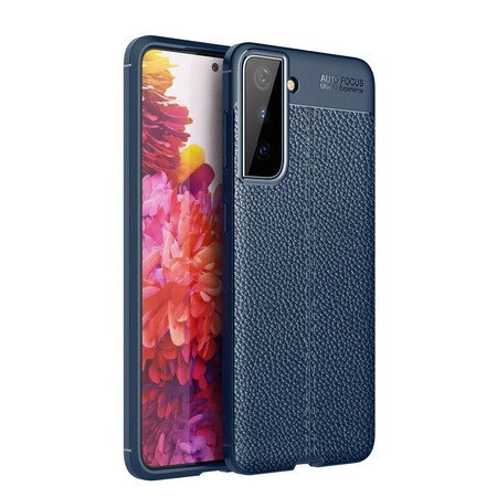 Funda de piel Samsung Galaxy S21 5G efecto lichi doble línea