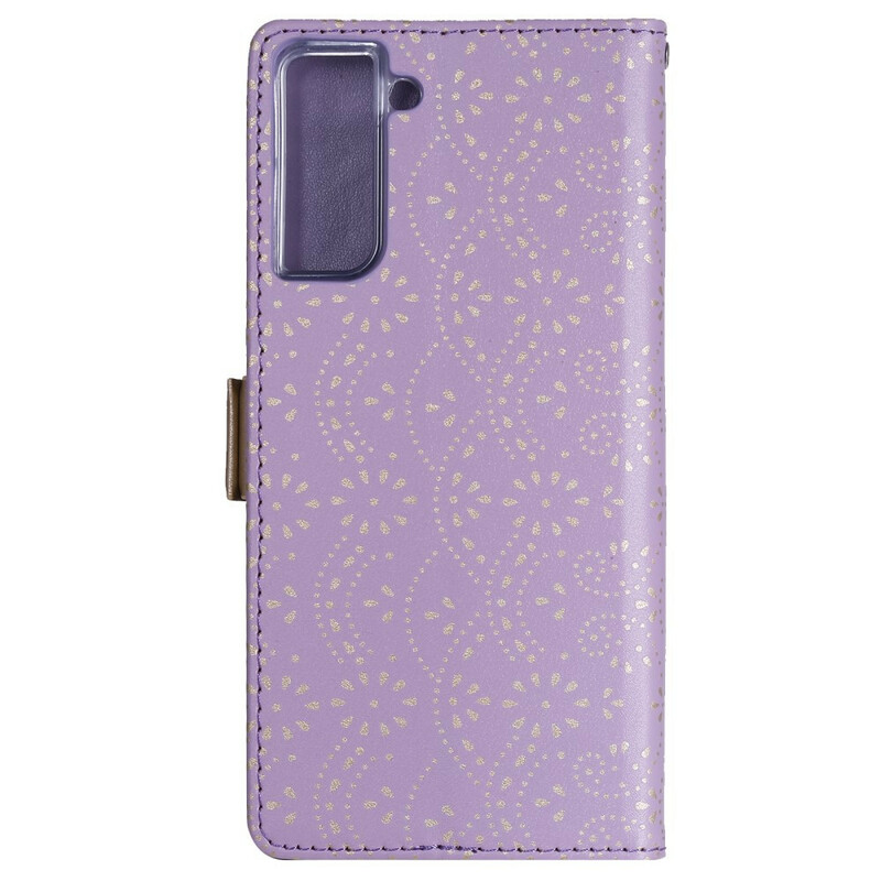 Samsung Galaxy S21 5G Funda de encaje para cartera con colgante