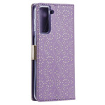 Samsung Galaxy S21 5G Funda de encaje para cartera con colgante