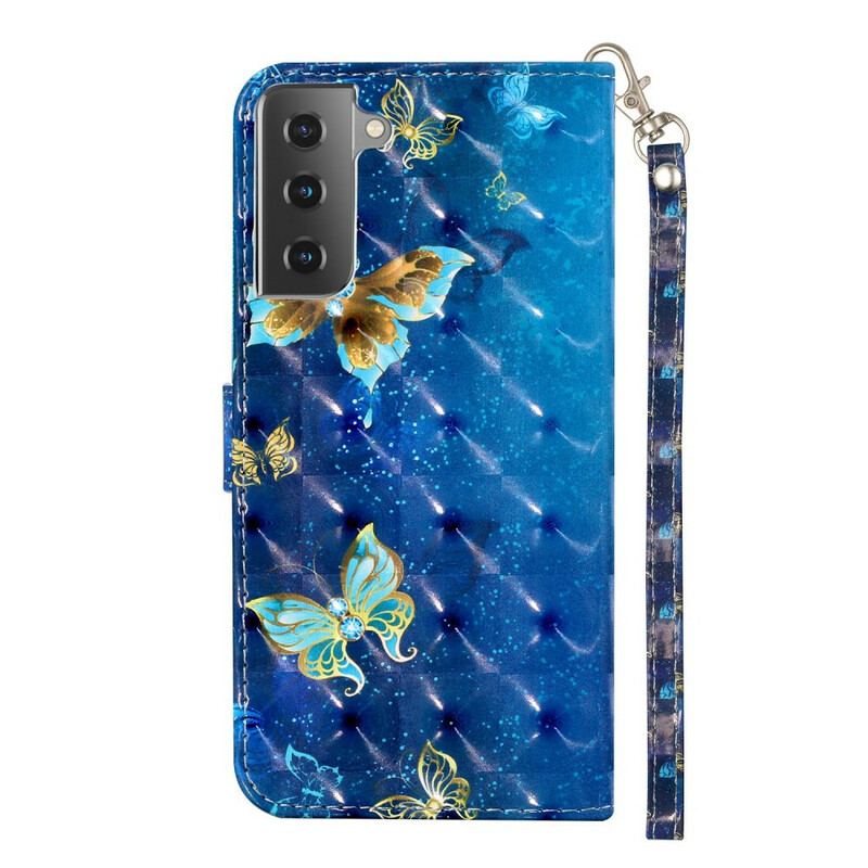 Funda Samsung Galaxy S21 5G Light Spot Butterflies con colgante