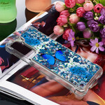 Funda Samsung Galaxy S21 5G Glitter Blue Butterflies