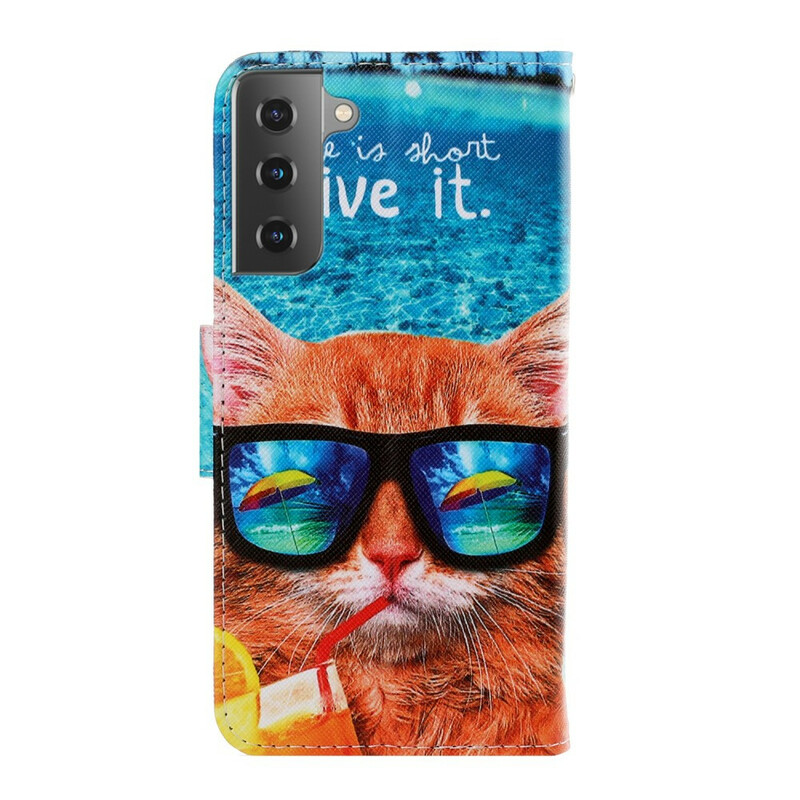Funda con colgante Samsung Galaxy S21 5G Cat Live It