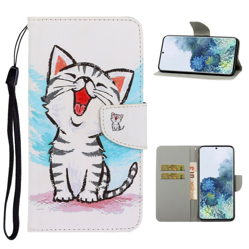 Funda de gatito con colgante de color para el Samsung Galaxy S21 Plus 5G