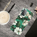 Samsung Galaxy A72 5G Funda Pintada Flores Blancas