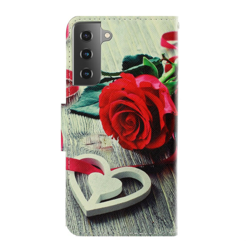 Funda de colgante romántica Samsung Galaxy S21 Plus 5G rosa