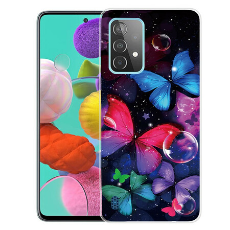 Samsung Galaxy A72 5G Funda flexible de mariposas